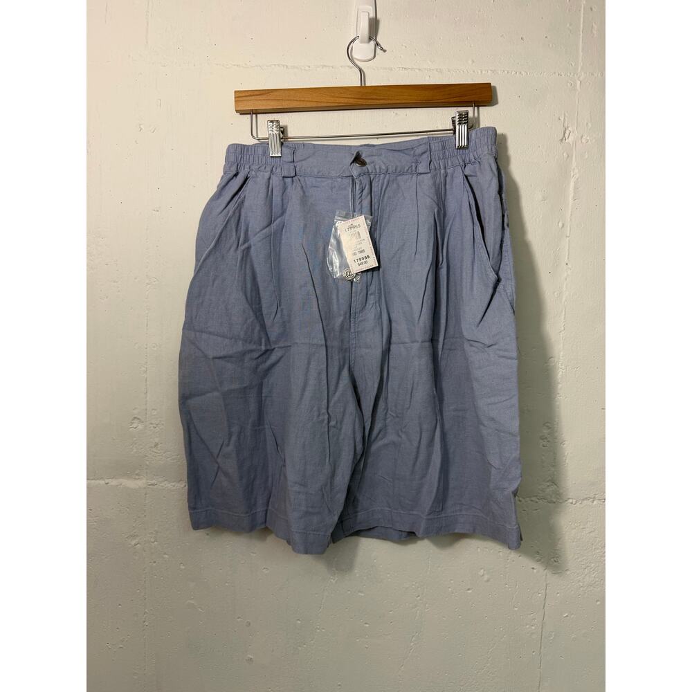 NEW Vintage Chicos Womens Linen Blend Shorts Size 3 Blue